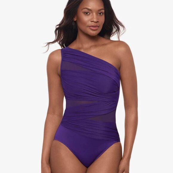 NWT Miraclesuit Jena One Piece Full Coverage in Mulberry - Picture 1 of 8